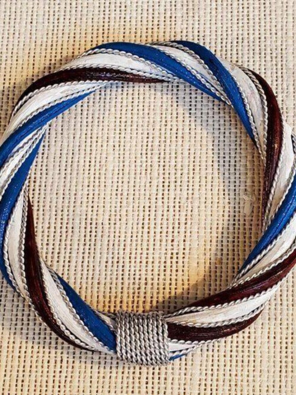 Blue Philippines Rattan Twist Bangle